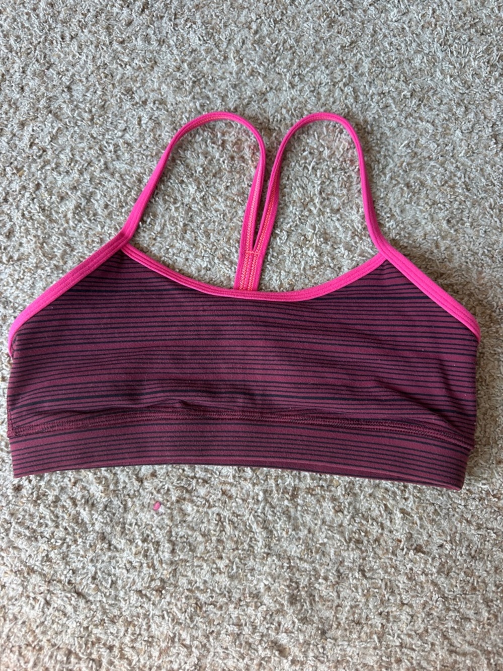 lululemon athletica Maroon Bralette with Hot Pink Trim